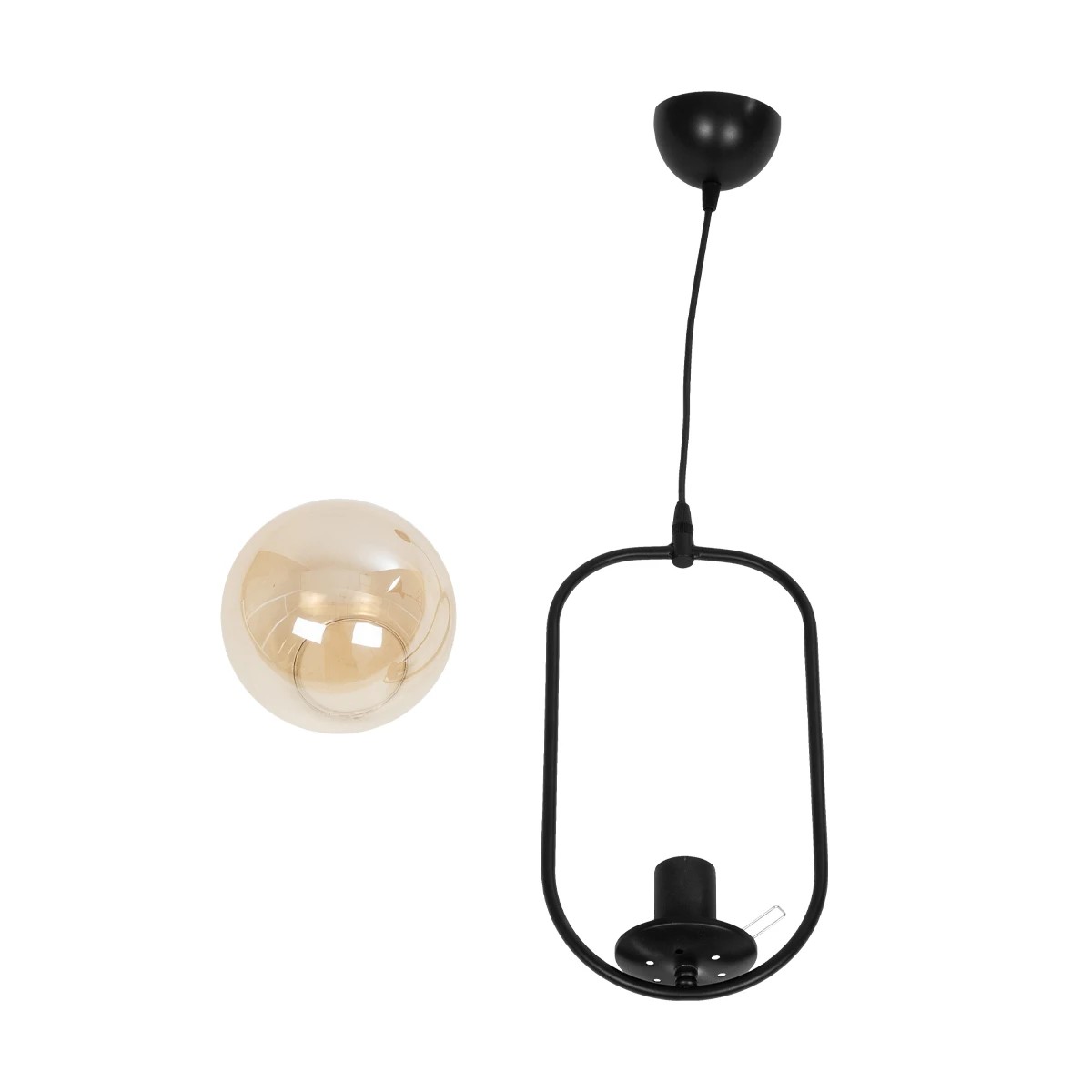 LEDTM® ZENITH 201-0093 Vintage Κρεμαστό Φωτιστικό Οροφής με Ντουί 1 x E27 AC 220-240V IP20 - Μαύρο & Μελί - Μ18 x Π15 x Υ38cm - Image 9