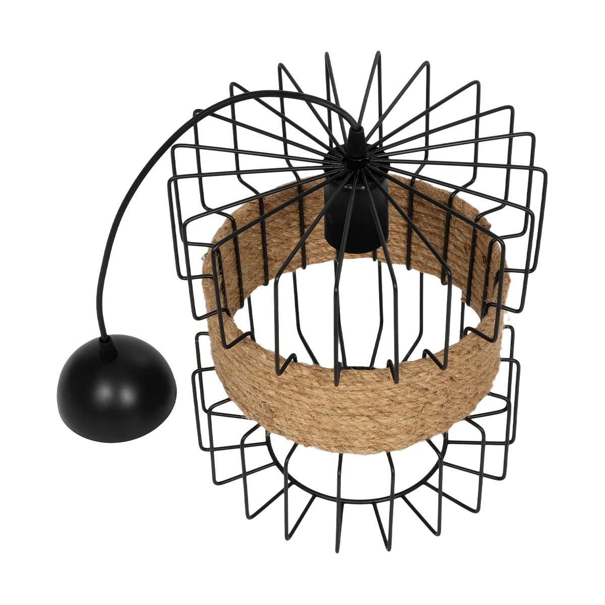 LEDTM® ORB 201-0096 Vintage Κρεμαστό Φωτιστικό Οροφής με Ντουί 1 x E27 AC 220-240V IP20 - Μαύρο & Μπεζ - Μ27 x Π27 x Υ31cm - Image 11