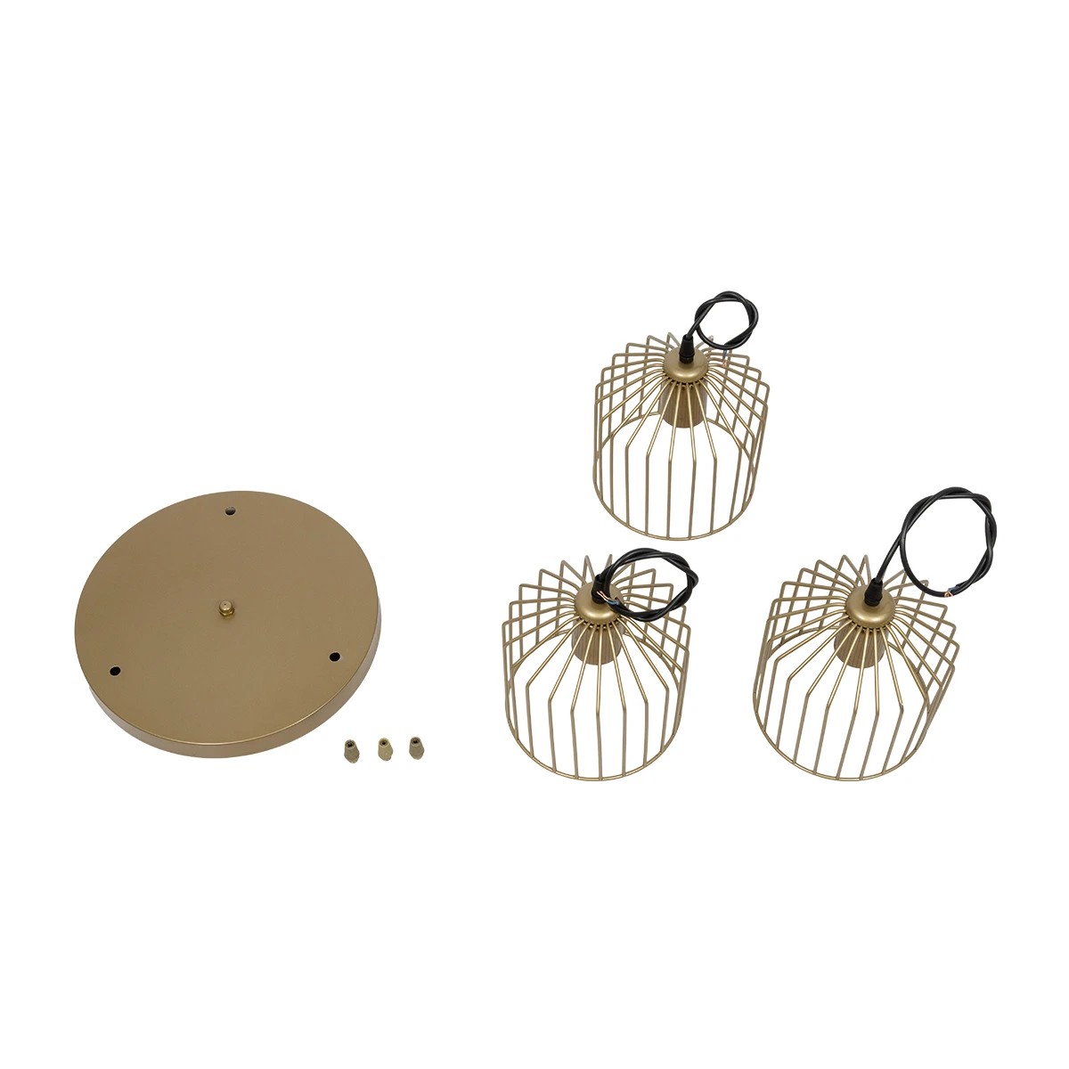 LEDTM® FLIXIO 201-0138 Vintage Κρεμαστό Φωτιστικό Οροφής με Ντουί 3 x E27 AC 220-240V IP20 - Χρυσό - Μ30 x Π30 x Υ70cm - Image 8