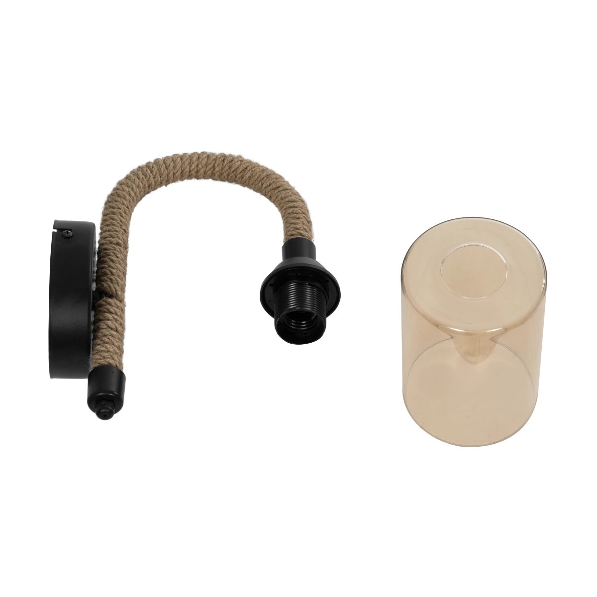 LEDTM® RIFT 203-0002 Vintage Φωτιστικό Τοίχου - Απλίκα με Ντουί 1 x E27 AC 220-240V IP20 - Μαύρο & Μπεζ - Μ12 x Π24 x Υ31cm - Image 8