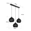 LEDTM® YASAM 203-0026 Vintage Κρεμαστό Φωτιστικό Οροφής με Ντουί 3 x E27 AC 220-240V IP20 - Μαύρο - Μ45 x Π18 x Υ30cm - Image 11
