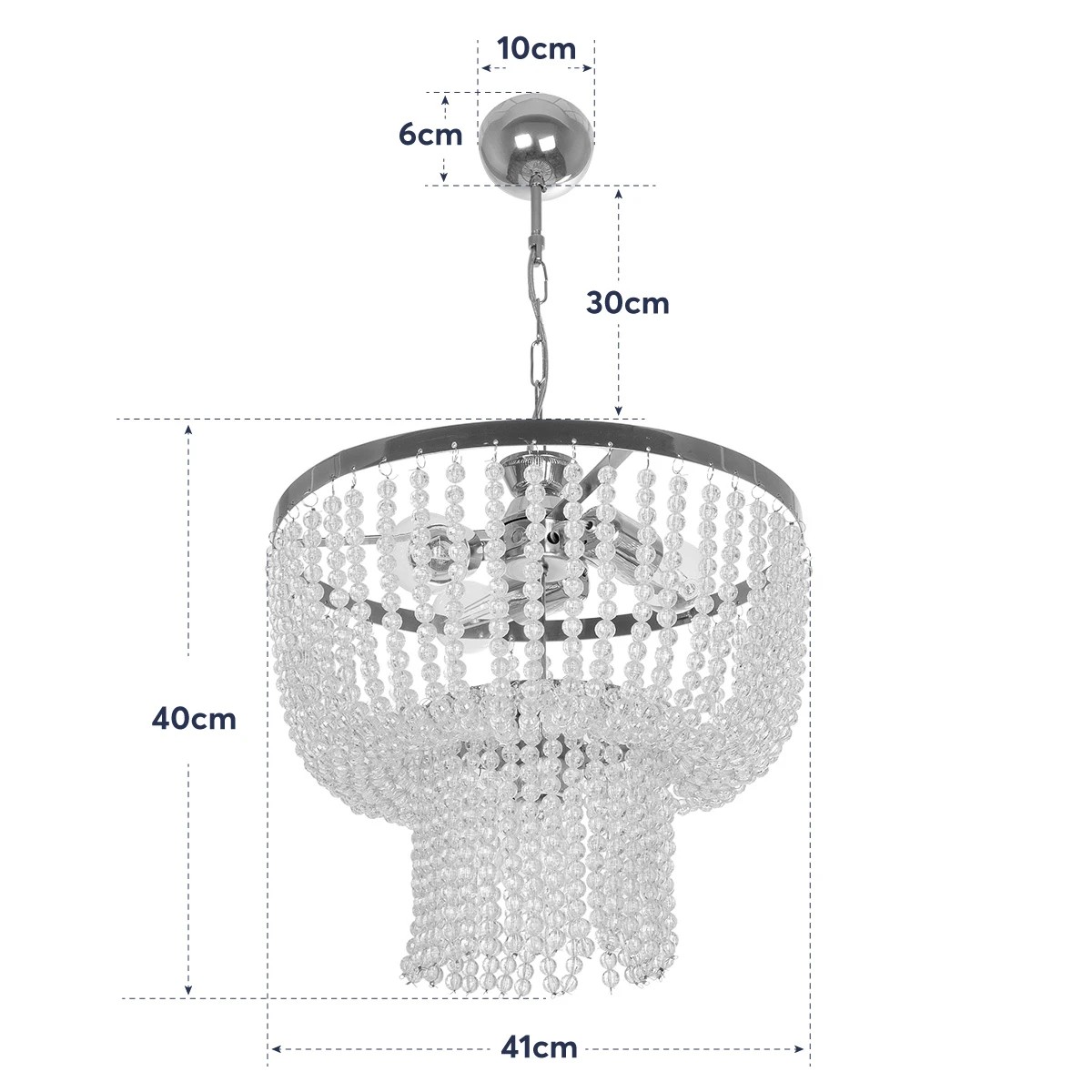 LEDTM® CRYSTAL 203-0028 Κλασικό Κρεμαστό Φωτιστικό Οροφής με Ντουί 3 x E27 AC 220-240V IP20 - Χρυσό & Διάφανο - Μ41 x Π41 x Υ40cm - Image 11