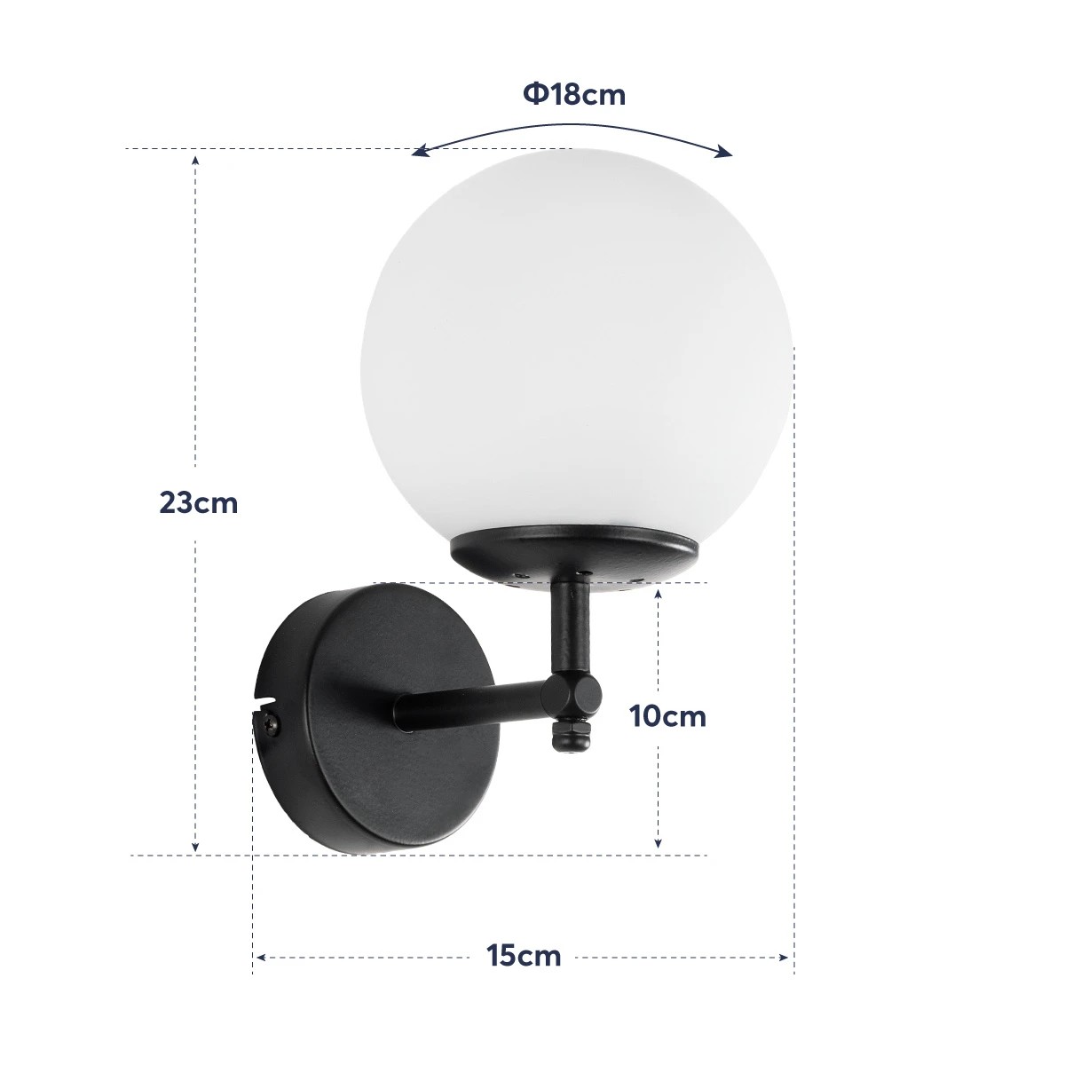 LEDTM® DALPH 203-0031 Vintage Φωτιστικό Τοίχου - Απλίκα με Ντουί 1 x E27 AC 220-240V IP20 - Ασημί & Λευκό - M18 x Π15 x Υ23cm - Image 7