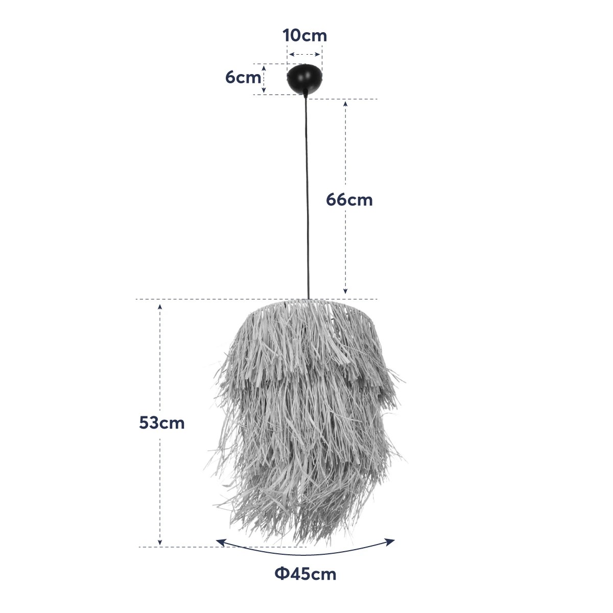LEDTM® WEG 203-0036 Boho Κρεμαστό Φωτιστικό Οροφής με Ντουί 1 x E27 AC 220-240V IP20 - Μπεζ - M45 x Π45 x Υ53cm - Image 12