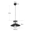 LEDTM® BILLA 203-0042 Vintage Κρεμαστό Φωτιστικό Οροφής με Ντουί 1 x E27 AC 220-240V IP20 - Μαύρο & Χρυσό - M30.5 x Π30.5 x Υ20cm - Image 11