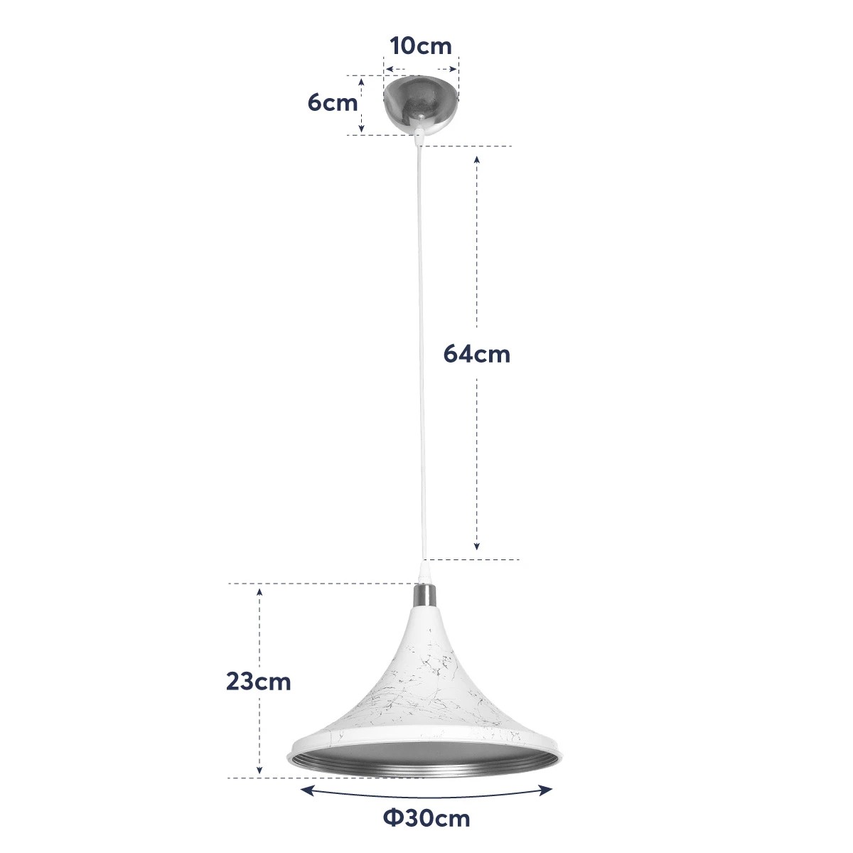 LEDTM® MARBLE 203-0098 Μοντέρνο Κρεμαστό Φωτιστικό Οροφής με Ντουί 1 x E27 AC 220-240V IP20 - Λεύκο & Χρυσό - Μ30 x Π30 x Υ20cm - Image 11