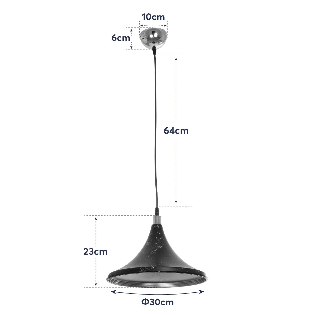 LEDTM® MARBLE 203-0099 Μοντέρνο Κρεμαστό Φωτιστικό Οροφής με Ντουί 1 x E27 AC 220-240V IP20 - Μαύρο & Χρυσό - Μ30 x Π30 x Υ20cm - Image 11