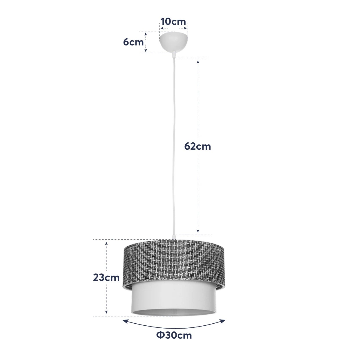 LEDTM® SISSIE 203-0138 Μοντέρνο Κρεμαστό Φωτιστικό Οροφής με Ντουί 1 x E27 AC 220-240V IP20 - Καφέ & Μπεζ - Μ30 x Π30 x Υ23cm - Image 11