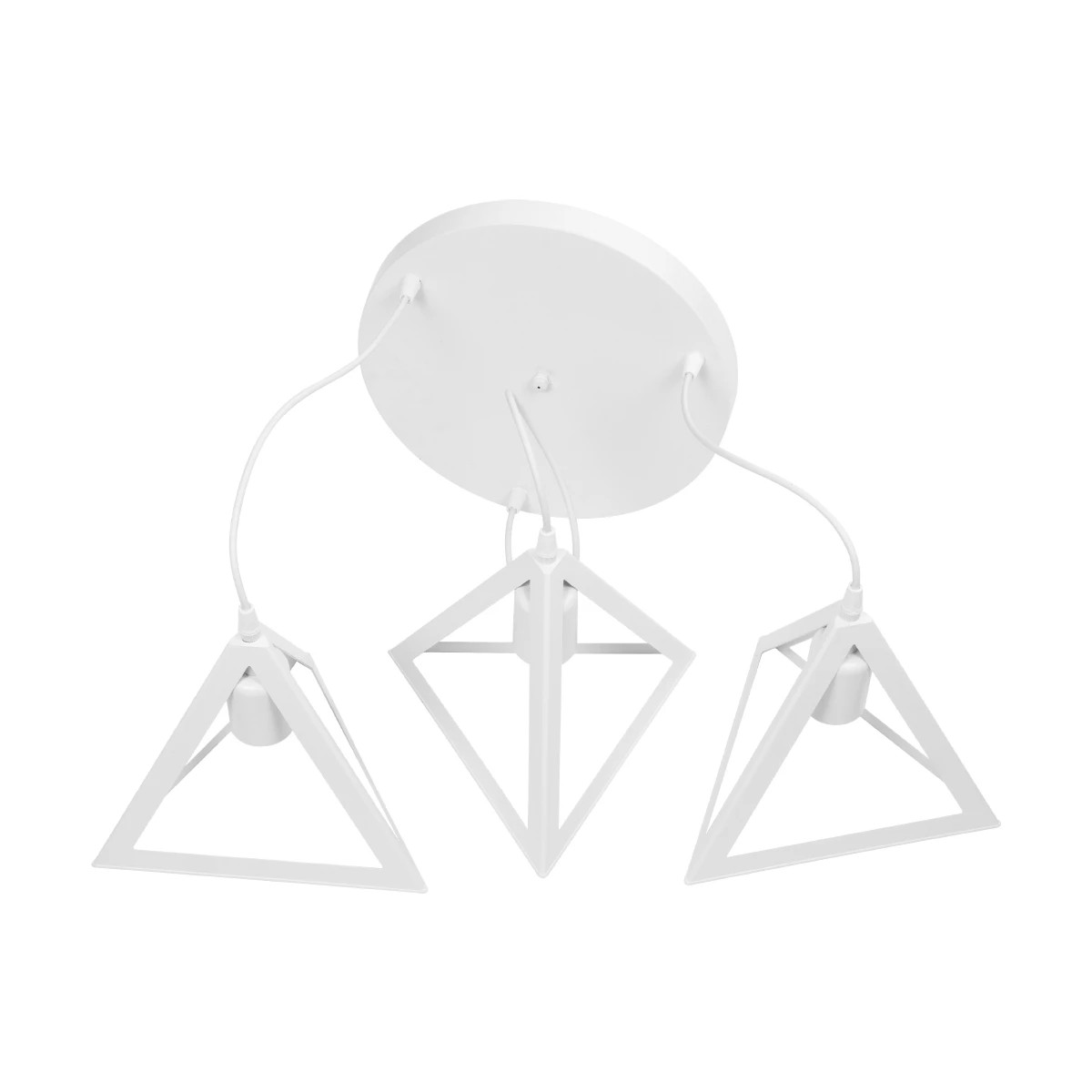 LEDTM® TRIANGLE 203-0164 Μοντέρνο Κρεμαστό Φωτιστικό Οροφής με Ντουί 3 x E27 AC 220-240V IP20 - Λευκό - Μ67 x Π67 x Υ50cm - Image 10