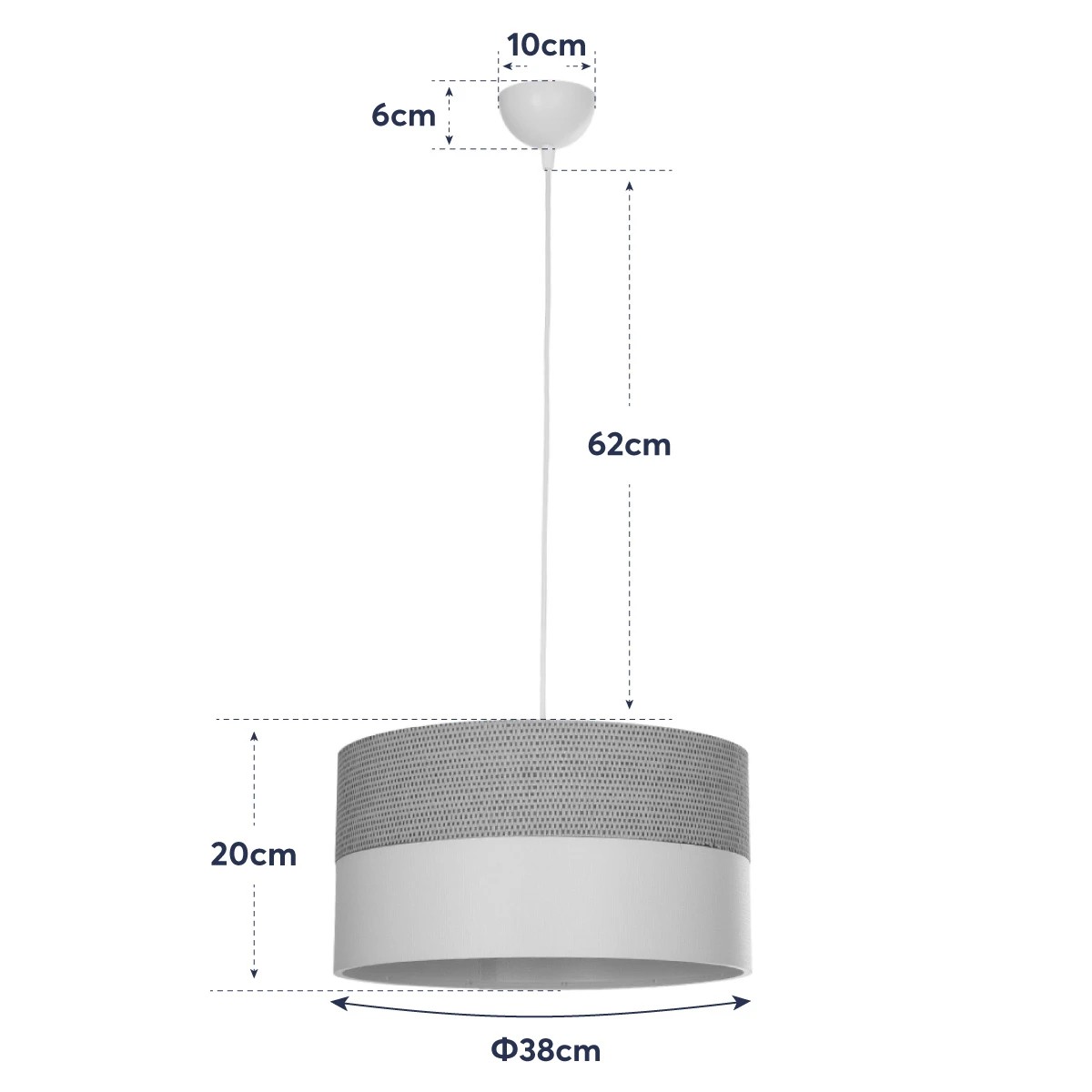 LEDTM® LIVA 203-0173 Μοντέρνο Κρεμαστό Φωτιστικό Οροφής με Ντουί 1 x E27 AC 220-240V IP20 - Καφέ & Μπεζ - Μ38 x Π38 x Υ20cm - Image 11