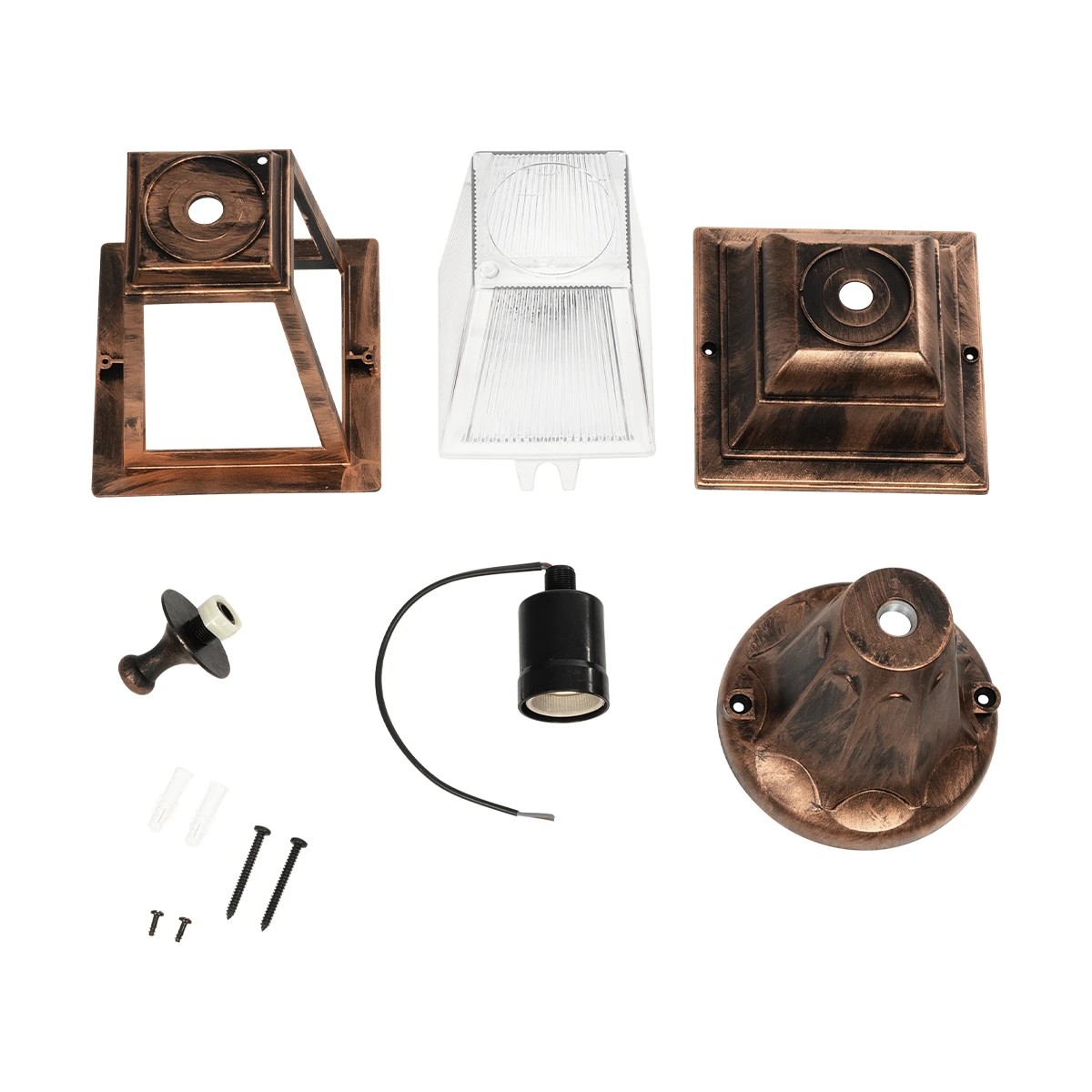 LEDTM® SOLME 203-0215 Vintage Επιδαπέδιο Φωτιστικό Φαναράκι Μονόφωτο 1 x E27 IP44 Χάλκινο & Διάφανο Πλαστικό - Μ22 x Π22 x Υ40cm - Image 8