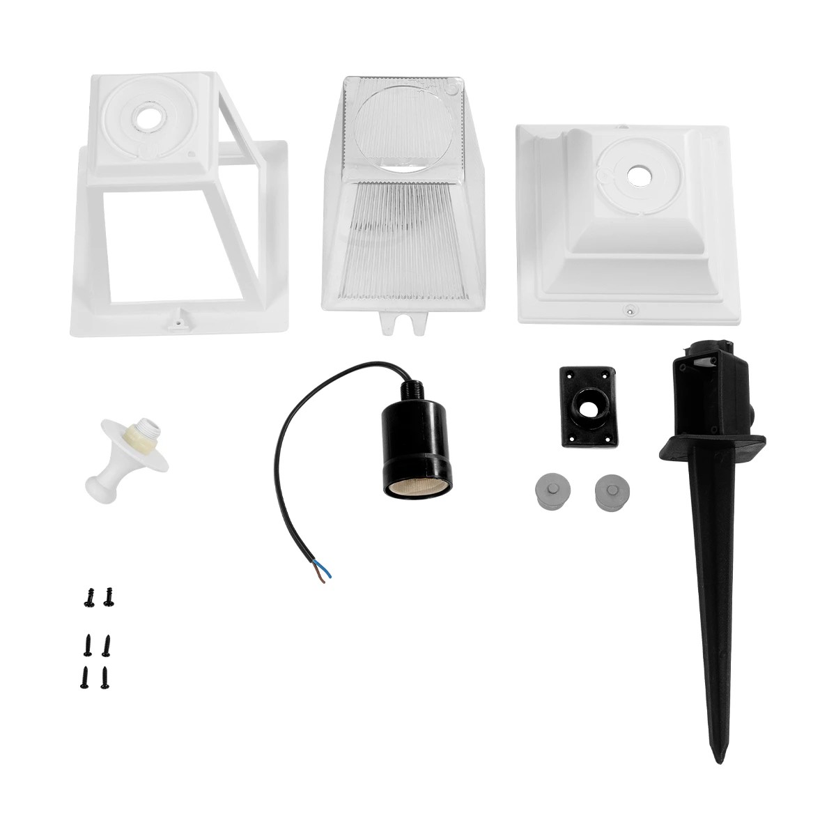 LEDTM® SOLME 203-0223 Vintage Καρφωτό Φωτιστικό Φαναράκι Μονόφωτο 1 x E27 IP44 Λευκό & Διάφανο Πλαστικό - Μ22 x Π22 x Υ35cm - Image 8