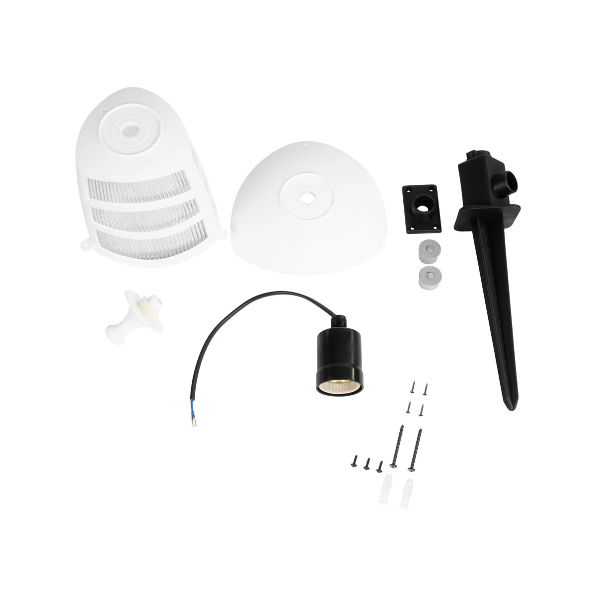 LEDTM® ZARDIN 203-0241 Vintage Καρφωτό Φωτιστικό Φαναράκι Μονόφωτο 1 x E27 IP44 Λευκό & Διάφανο Πλαστικό - Μ17 x Π17 x Υ50cm - Image 8