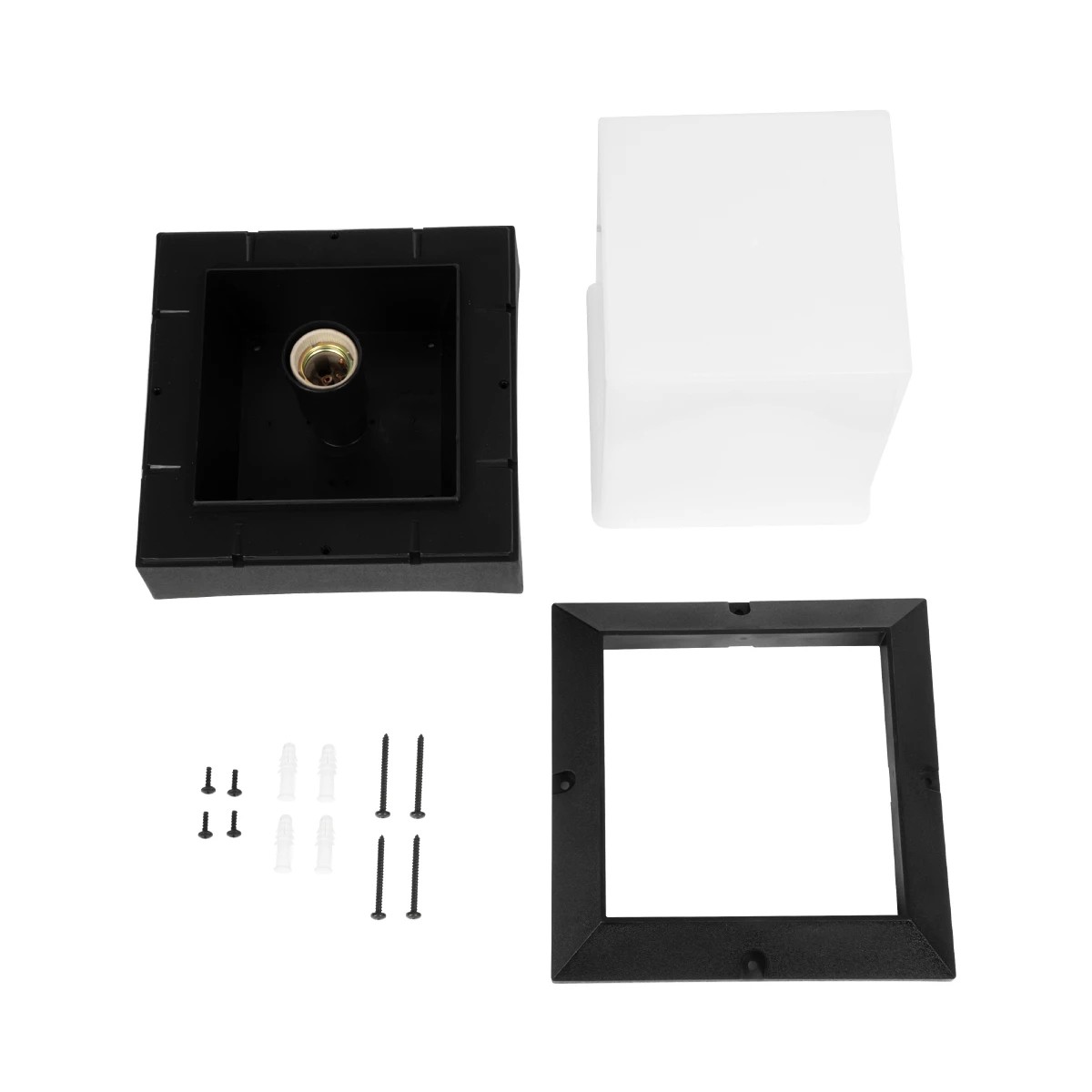LEDTM® CUBIX 203-0245 Μοντέρνο Επιδαπέδιο Φωτιστικό Μονόφωτο 1 x E27 IP44 Μαύρο Πλαστικό - Μ22.5 x Π22.5 x Υ25cm - Image 8