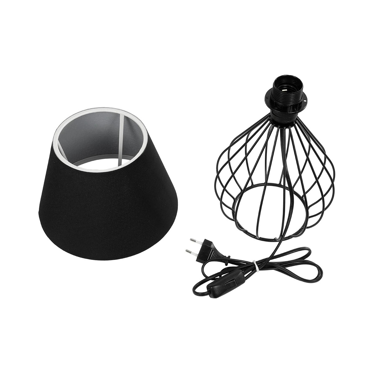 LEDTM® CLASS 204-0080 Μοντέρνο Επιτραπέζιο Φωτιστικό Πορτατίφ με Ντουί 1 x E27 AC 220-240V IP20 - Μαύρο & Μπεζ - Μ22 x Π22 x Υ36cm - Image 10