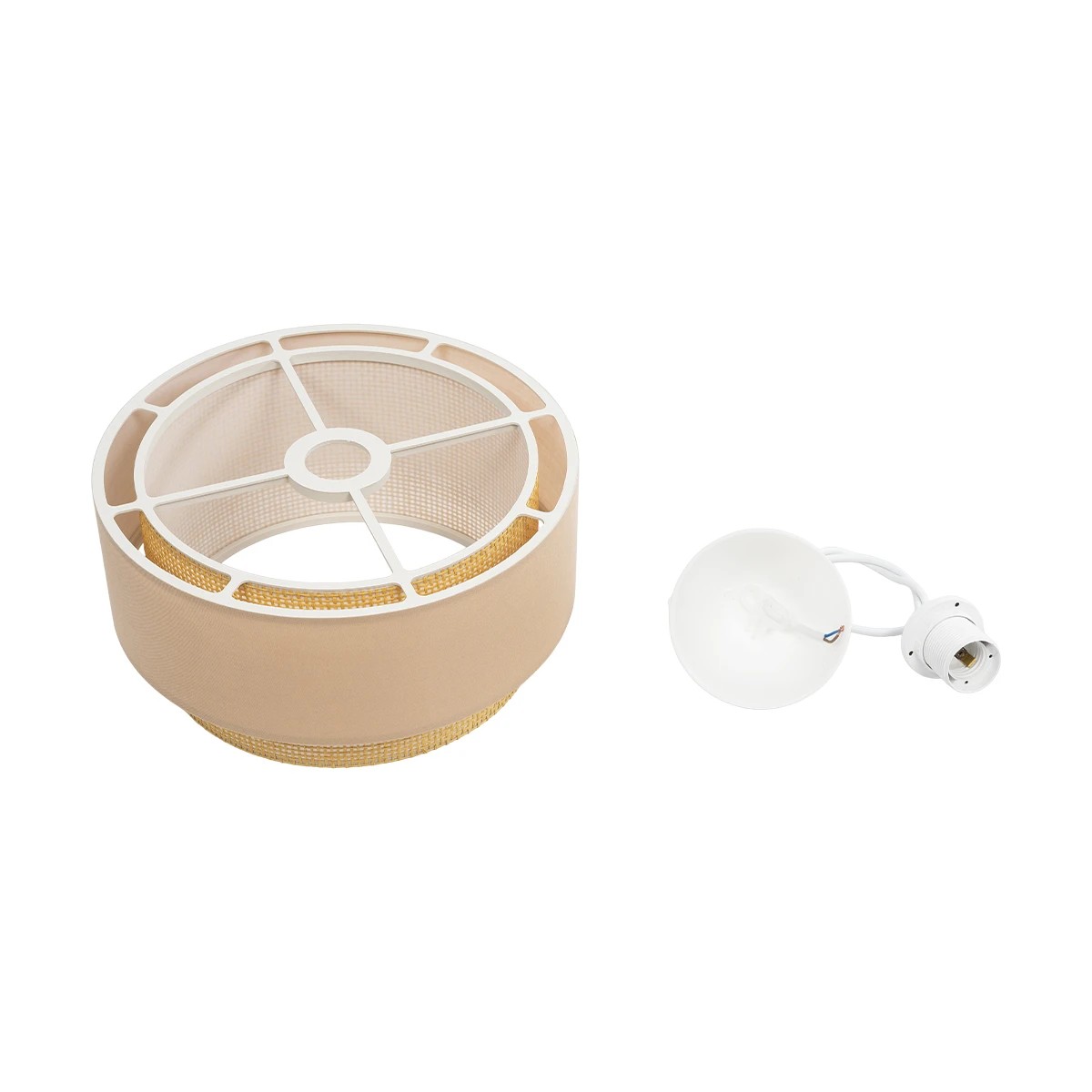 LEDTM® BIGGIE 204-0096 Μοντέρνο Κρεμαστό Φωτιστικό Οροφής με Ντουί 1 x E27 AC 220-240V IP20 - Μπεζ - Μ30 x Π30 x Υ17cm - Image 11