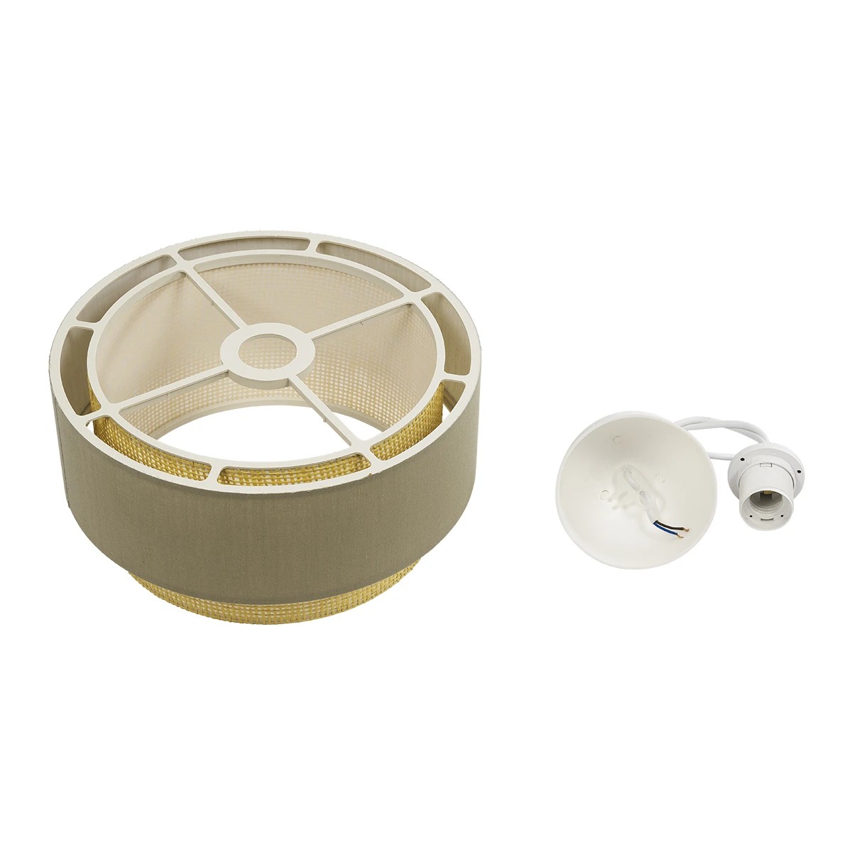 LEDTM® BIGGIE 204-0097 Μοντέρνο Κρεμαστό Φωτιστικό Οροφής με Ντουί 1 x E27 AC 220-240V IP20 - Λαδί & Μπεζ - Μ30 x Π30 x Υ17cm - Image 11