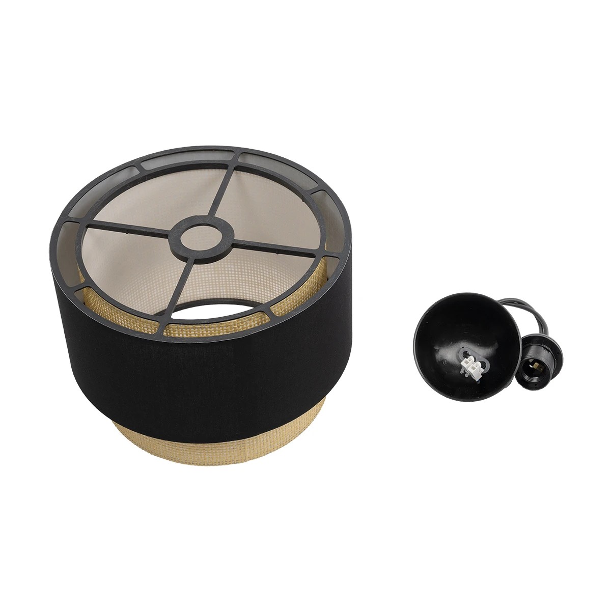 LEDTM® BIGGIE 204-0098 Μοντέρνο Κρεμαστό Φωτιστικό Οροφής με Ντουί 1 x E27 AC 220-240V IP20 - Μαύρο & Μπεζ - Μ30 x Π30 x Υ23,5cm - Image 11