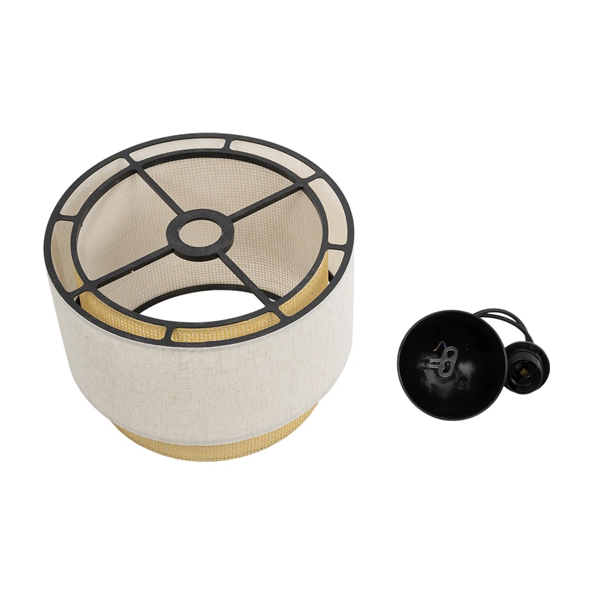 LEDTM® BIGGIE 204-0099 Μοντέρνο Κρεμαστό Φωτιστικό Οροφής με Ντουί 1 x E27 AC 220-240V IP20 - Μπεζ - Μ30 x Π30 x Υ23,5cm - Image 11
