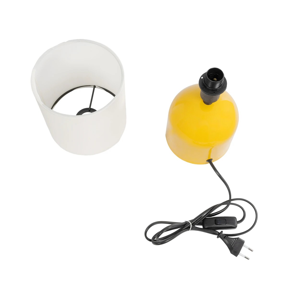 LEDTM® LOREN 204-0137 Μοντέρνο Επιτραπέζιο Φωτιστικό Πορτατίφ με Ντουί 1 x E14 AC 220-240V IP20 - Κίτρινο & Μπεζ - Μ15,5 x Π15,5 x Υ33cm - Image 10