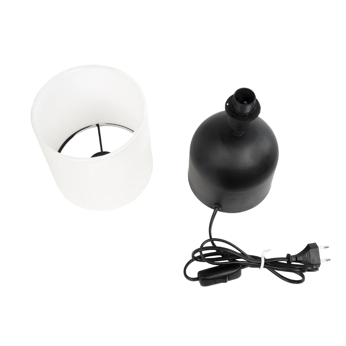 LEDTM® LOREN 204-0138 Μοντέρνο Επιτραπέζιο Φωτιστικό Πορτατίφ με Ντουί 1 x E14 AC 220-240V IP20 - Μαύρο & Εκρού - Μ15,5 x Π15,5 x Υ33cm - Image 10