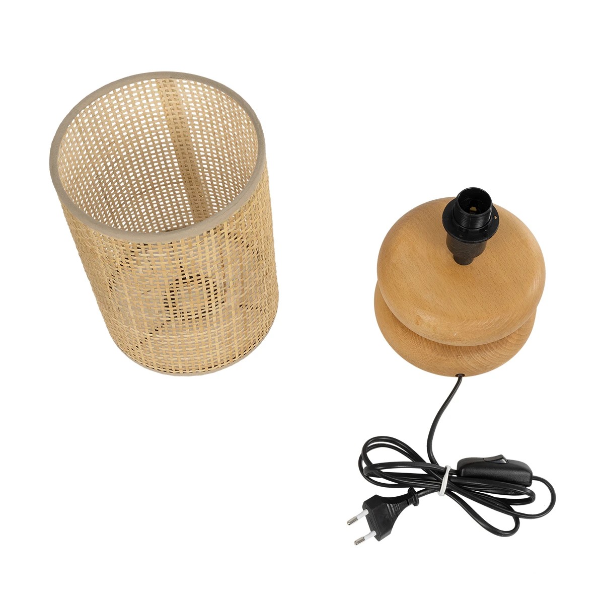 LEDTM® KLOO 204-0143 Boho Επιτραπέζιο Φωτιστικό Πορτατίφ με Ντουί 1 x E14 AC 220-240V IP20 - Καφέ & Μπεζ - Μ15 x Π15 x Υ35cm - Image 10