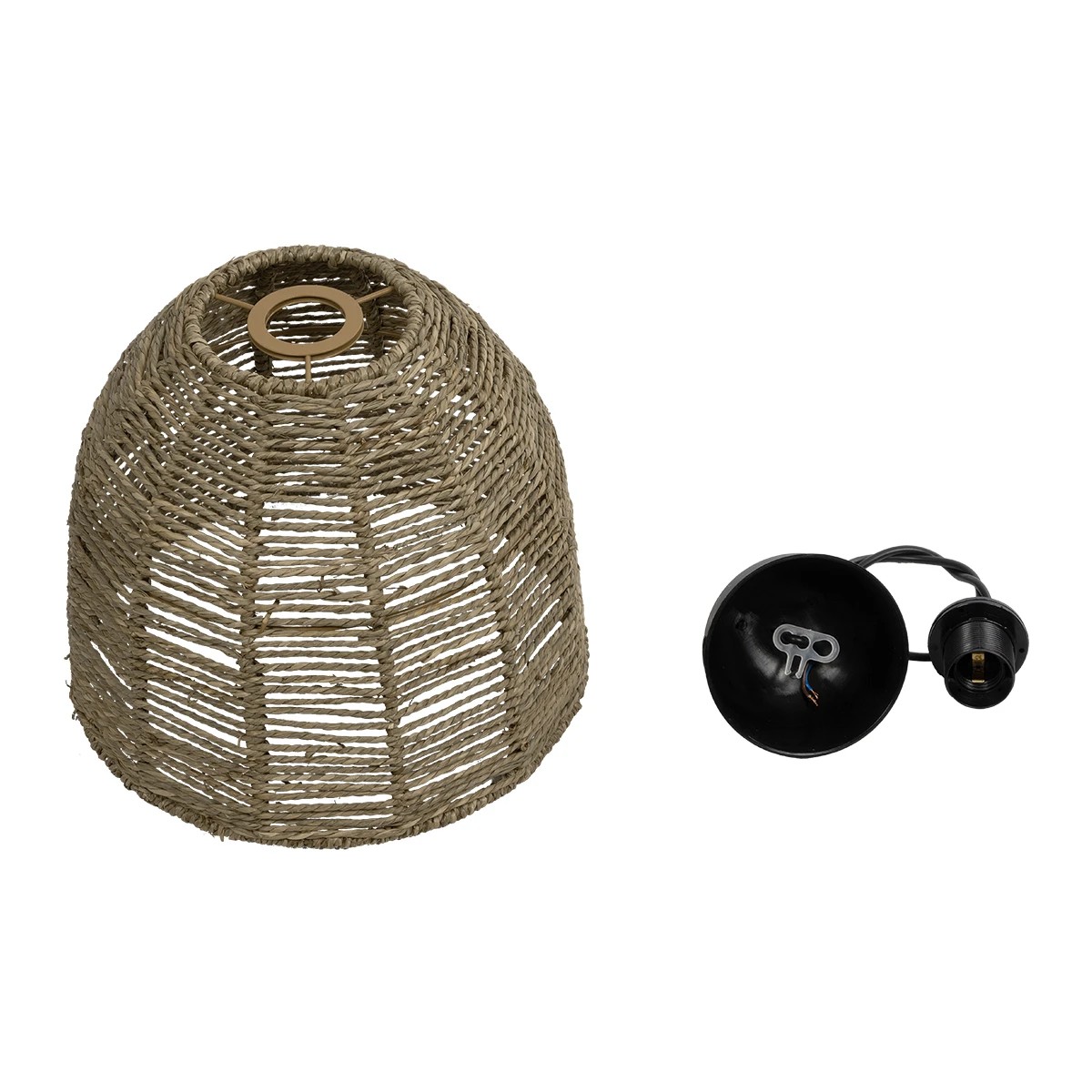 LEDTM® MEKA 204-0162 Boho Κρεμαστό Φωτιστικό Οροφής με Ντουί 1 x E27 AC 220-240V IP20 - Καφε - Μ30 x Π30 x Υ28cm - Image 11