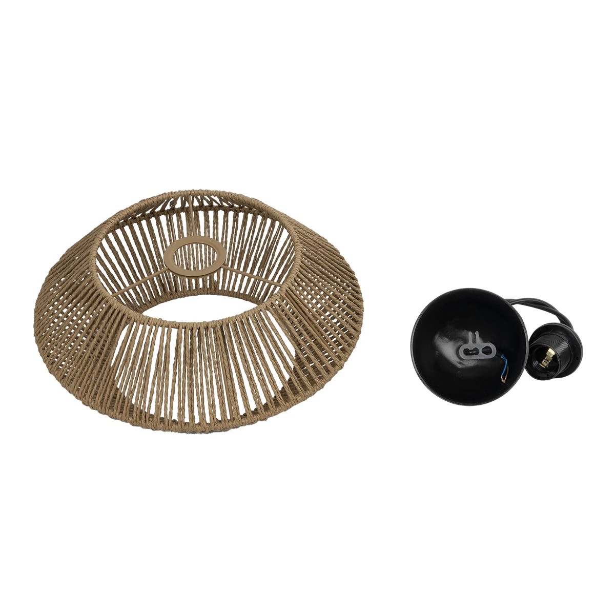 LEDTM® CASTRO 204-0164 Boho Κρεμαστό Φωτιστικό Οροφής με Ντουί 1 x E27 AC 220-240V IP20 - Μπεζ - Μ33 x Π33 x Υ17cm - Image 11