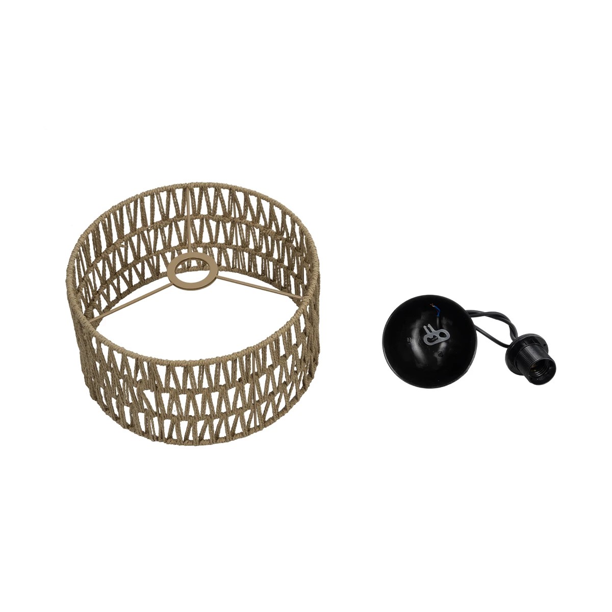 LEDTM® DARIO 204-0166 Boho Κρεμαστό Φωτιστικό Οροφής με Ντουί 1 x E27 AC 220-240V IP20 - Μπεζ - Μ30 x Π30 x Υ18cm - Image 11