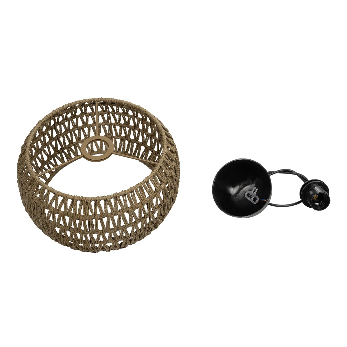 LEDTM® DARIO 204-0168 Boho Κρεμαστό Φωτιστικό Οροφής με Ντουί 1 x E27 AC 220-240V IP20 - Καφέ - Μ31 x Π31 x Υ18,5cm - Image 11
