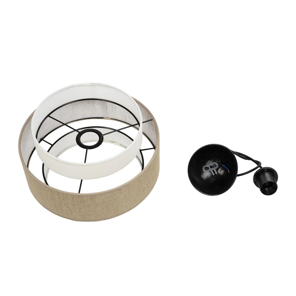 LEDTM® SOHO 204-0172 Μοντέρνο Κρεμαστό Φωτιστικό Οροφής με Ντουί 1 x E27 AC 220-240V IP20 - Καφέ & Μπεζ - Μ30 x Π30 x Υ20cm - Image 11