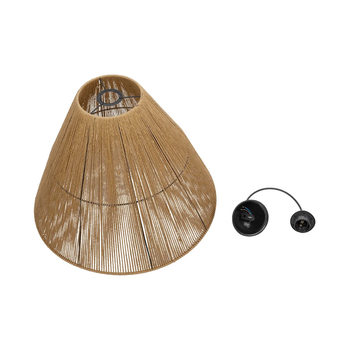 LEDTM® HUTT 205-0018 Boho Κρεμαστό Φωτιστικό Οροφής με Ντουί 1 x E27 AC 220-240V IP20 - Μπεζ - M50 x Π50 x Υ40cm - Image 11