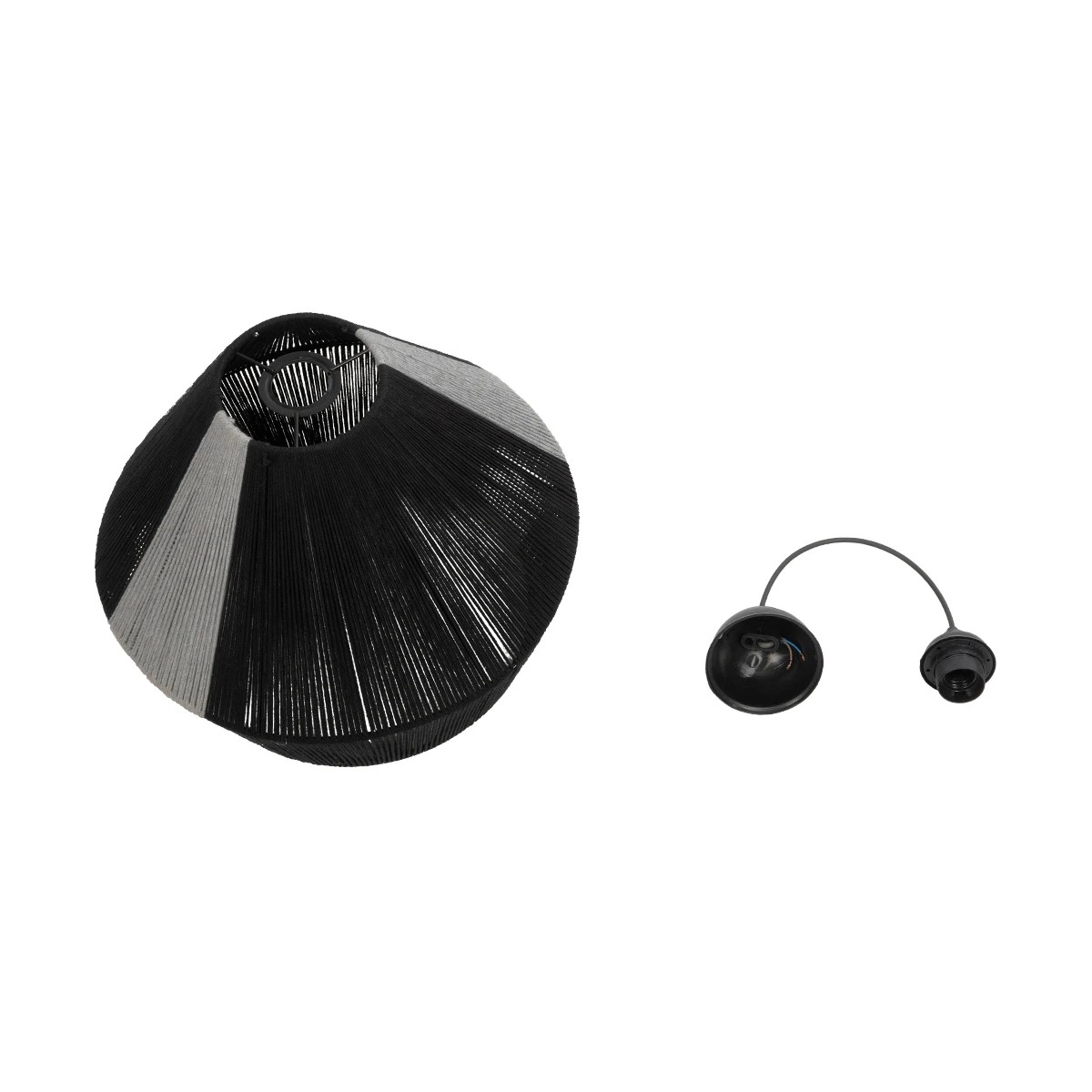 LEDTM® ANGULUS 205-0021 Boho Κρεμαστό Φωτιστικό Οροφής με Ντουί 1 x E27 AC 220-240V IP20 - Μαύρο & Γκρι - M40 x Π40 x Υ35cm - Image 11