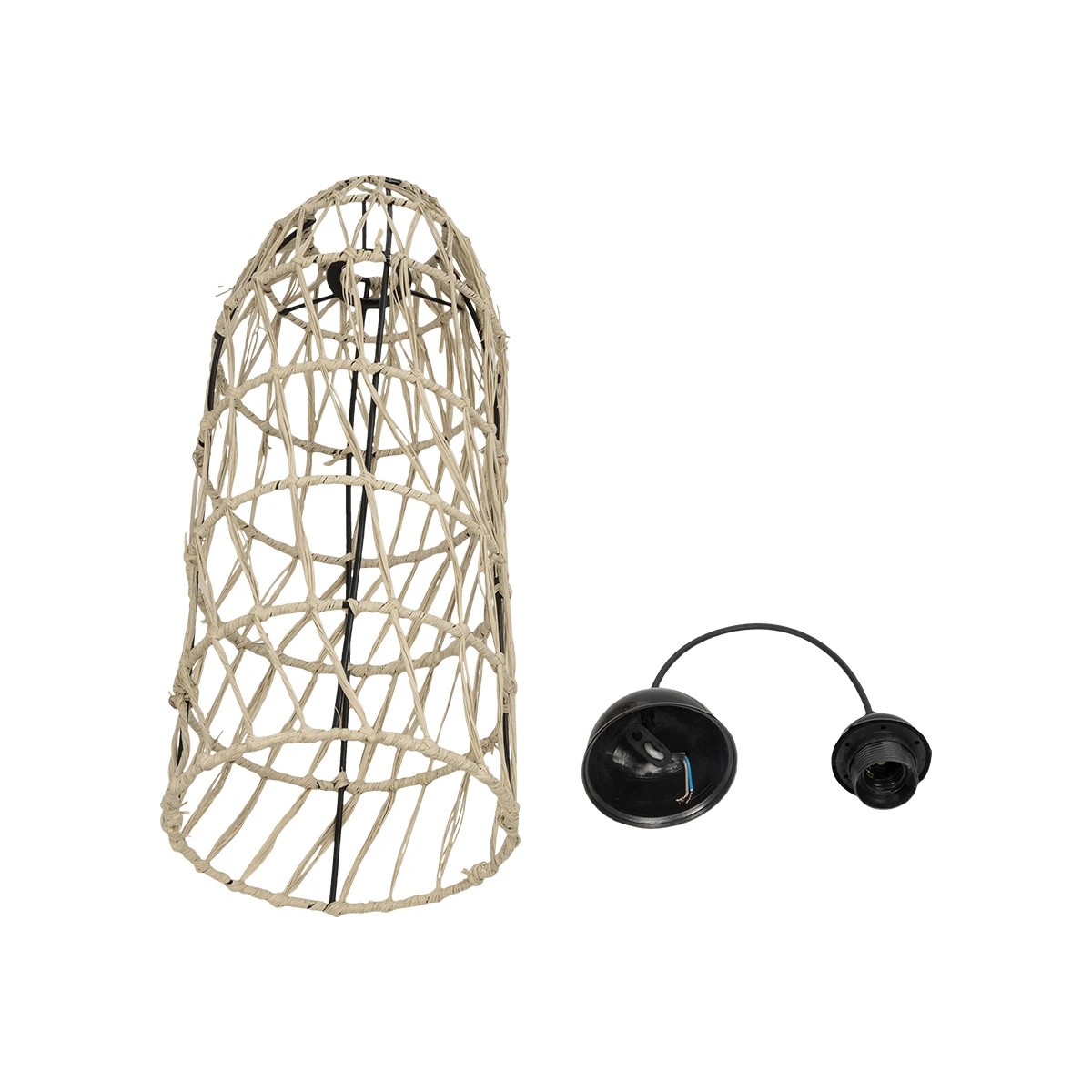 LEDTM® NETI 205-0024 Boho Κρεμαστό Φωτιστικό Οροφής με Ντουί 1 x E27 AC 220-240V IP20 - Μπεζ - M20 x Π20 x Υ49cm - Image 11