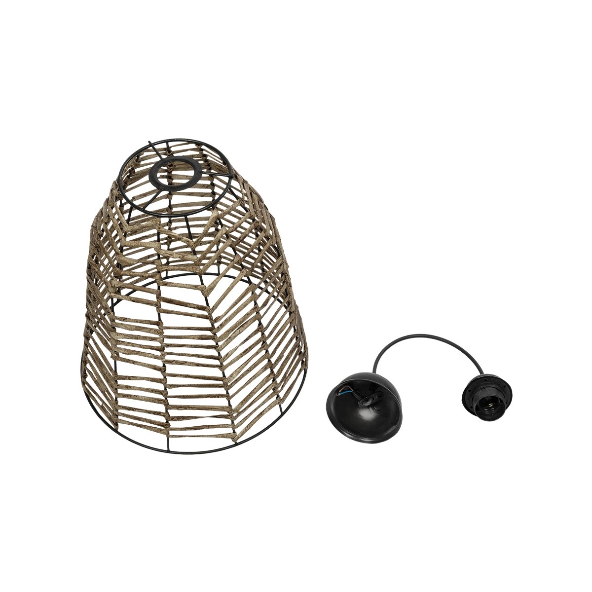 LEDTM® NETZ 205-0026 Boho Κρεμαστό Φωτιστικό Οροφής με Ντουί 1 x E27 AC 220-240V IP20 - Μπεζ - M30 x Π30 x Υ38cm - Image 11