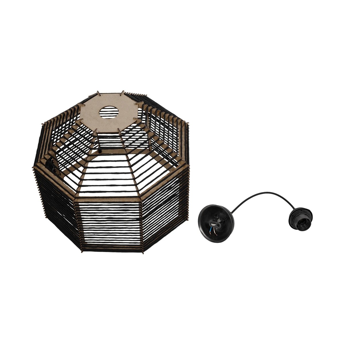 LEDTM® VORK 205-0027 Boho Κρεμαστό Φωτιστικό Οροφής με Ντουί 1 x E27 AC 220-240V IP20 - Μαύρο - M40 x Π40 x Υ36cm - Image 11