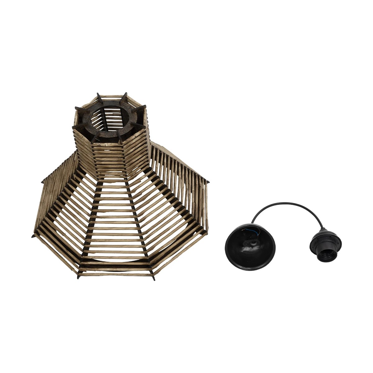 LEDTM® JUTTI 205-0051 Boho Κρεμαστό Φωτιστικό Οροφής με Ντουί 1 x E27 AC 220-240V IP20 - Καφέ- M40 x Π40 x Υ26cm - Image 12