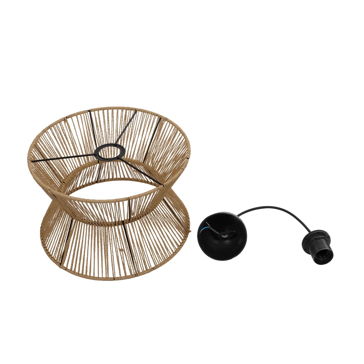 LEDTM® UPCONE 205-0055 Boho Κρεμαστό Φωτιστικό Οροφής με Ντουί 1 x E27 AC 220-240V IP20 - Μπεζ - M30 x Π30 x Υ21cm - Image 12