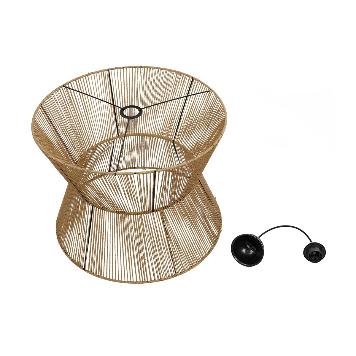 LEDTM® UPCONE 205-0056 Boho Κρεμαστό Φωτιστικό Οροφής με Ντουί 1 x E27 AC 220-240V IP20 - Μπεζ - M50 x Π50 x Υ43cm - Image 12