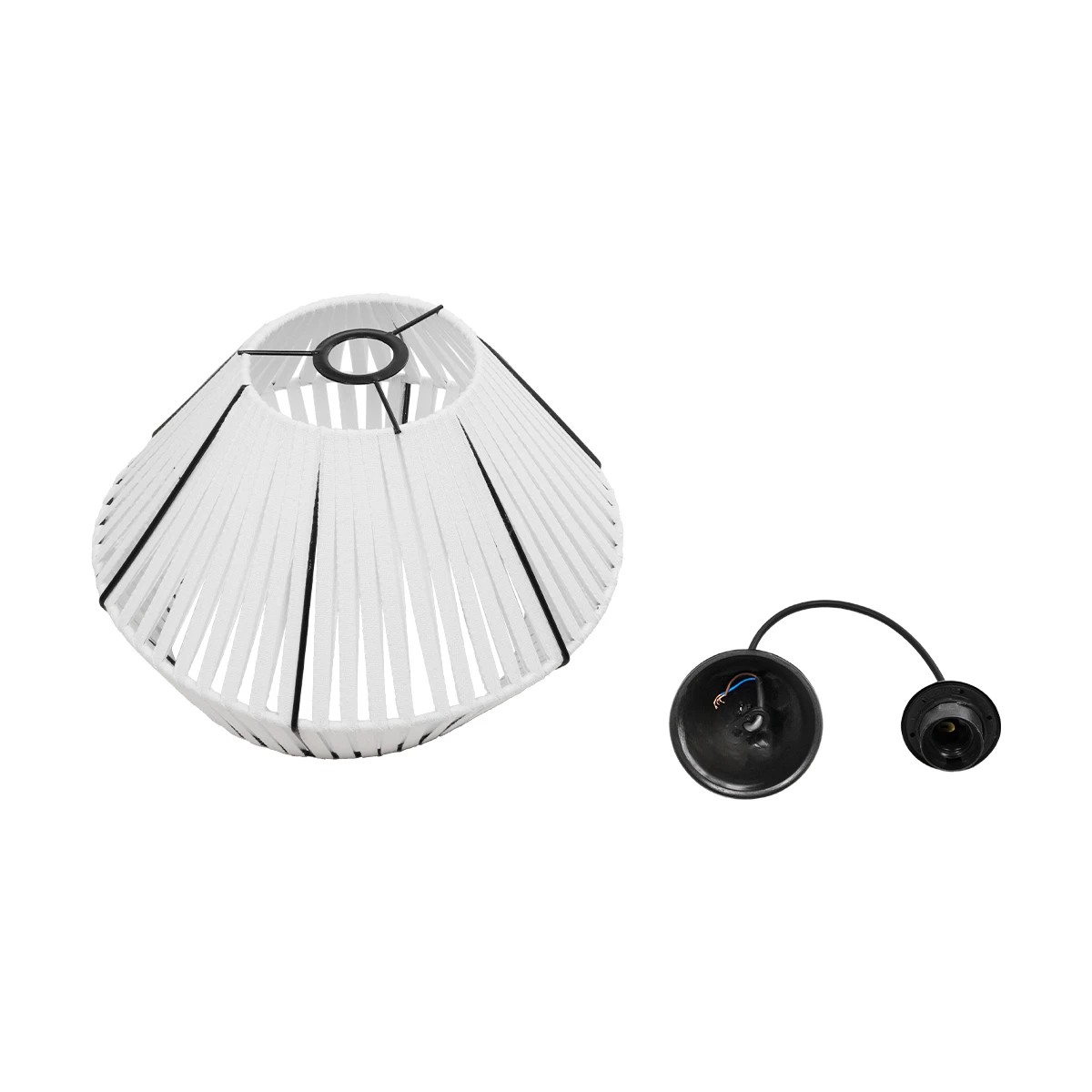 LEDTM® NUI 205-0063 Boho Κρεμαστό Φωτιστικό Οροφής με Ντουί 1 x E27 AC 220-240V IP20 - Λευκό - M36 x Π36 x Υ27cm - Image 12