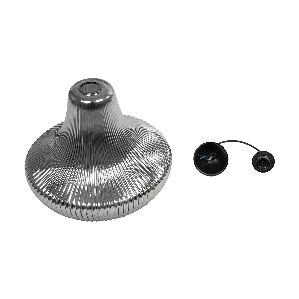 LEDTM® VERRE 206-0021 Μοντέρνο Κρεμαστό Φωτιστικό Οροφής με Ντουί 1 x E27 AC 220-240V IP20 - Μαύρο Φιμέ - Μ38 x Π38 x Υ34cm - Image 12