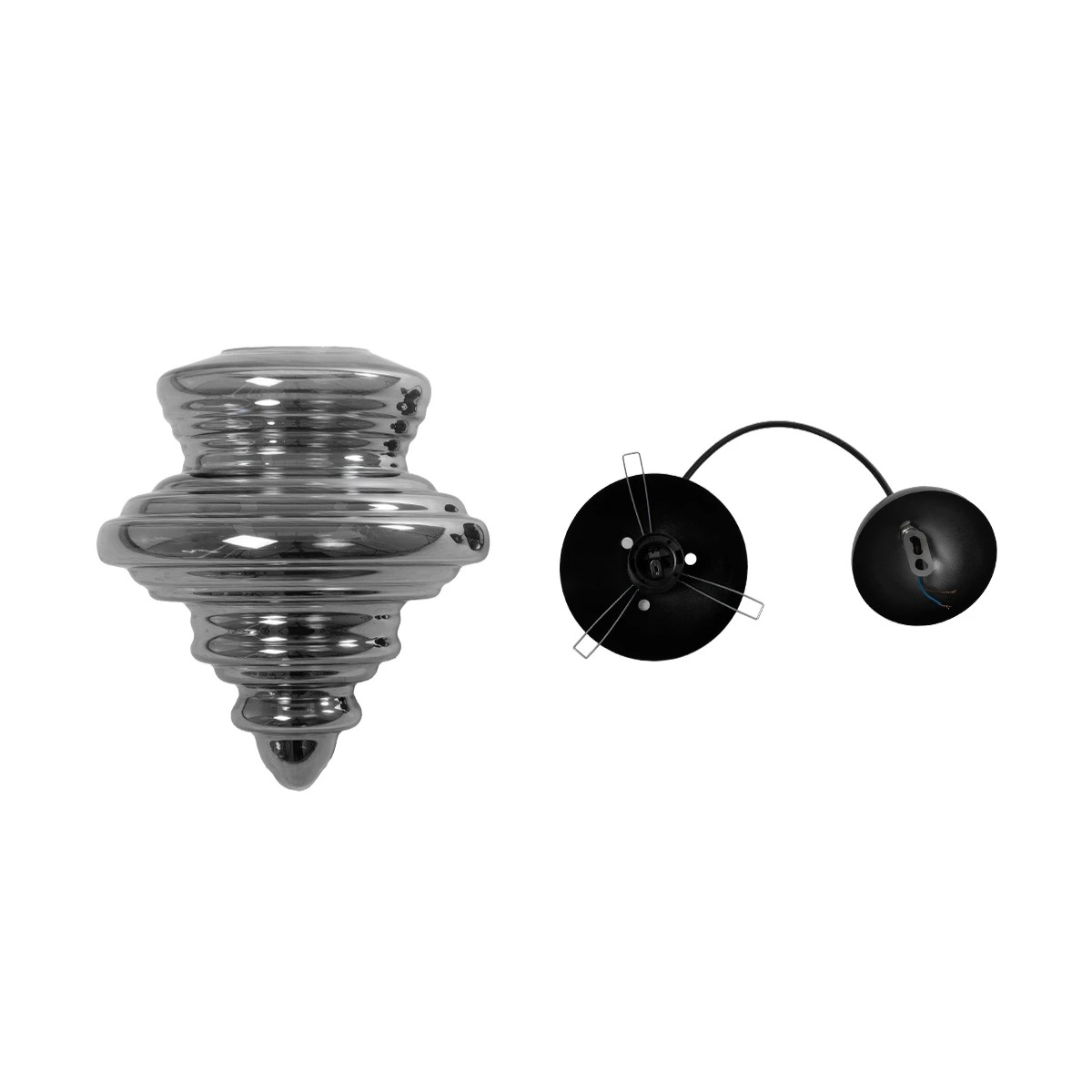LEDTM® CORTE 206-0028 Μοντέρνο Κρεμαστό Φωτιστικό Οροφής με Ντουί 1 x E27 AC 220-240V IP20 - Μαύρο Φιμέ - Μ25 x Π25 x Υ30cm - Image 12