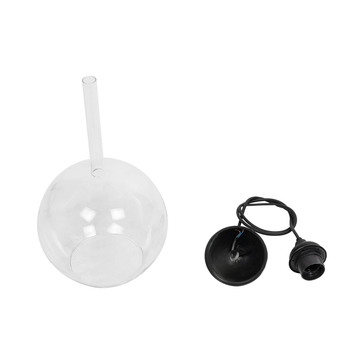 LEDTM® BALU 206-0038 Μοντέρνο Κρεμαστό Φωτιστικό Οροφής με Ντουί 1 x E27 AC 220-240V IP20 - Διάφανο - Μ20 x Π20 x Υ18cm - Image 11