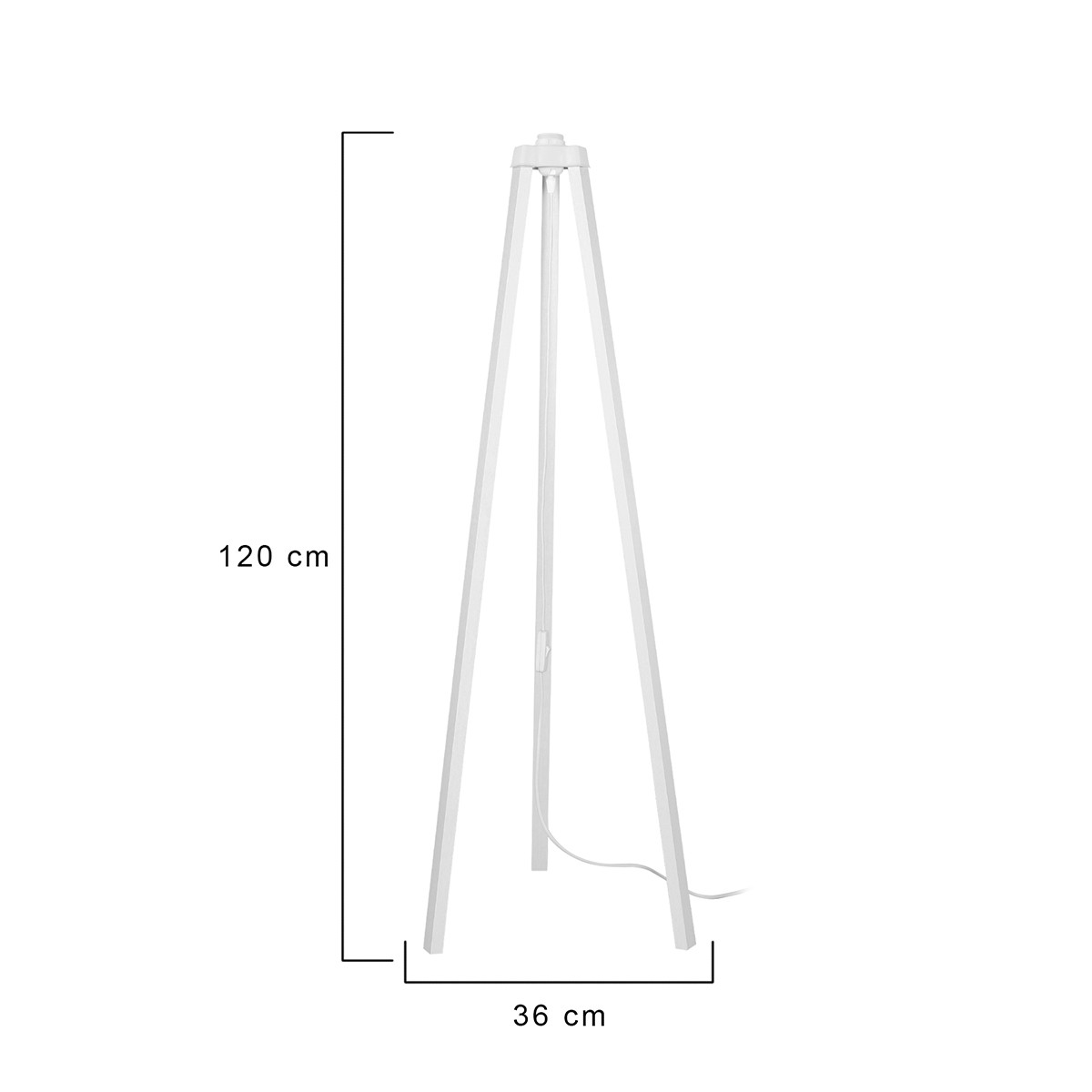 LEDTM® TRIPOD 203-0259 Μοντέρνο Επιδαπέδιο Φωτιστικό με Ντουί 1 x E27 AC 220-240V IP20 - Λευκό - Μ38 x Π38 x Υ120cm - Image 3