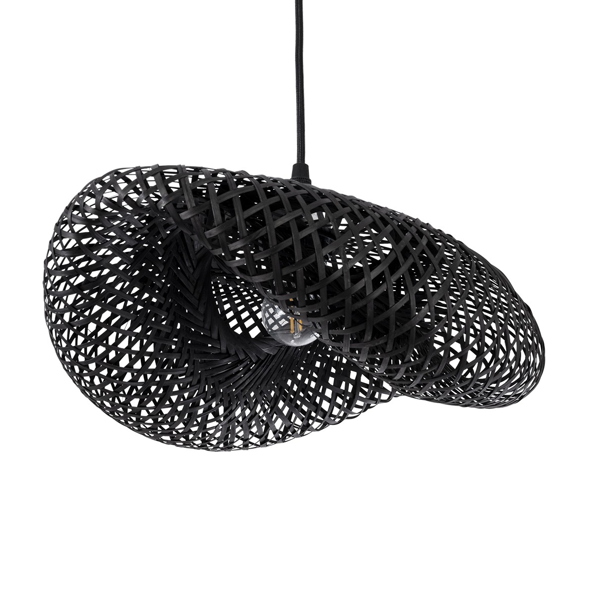 LEDTM® MEXICO 02200 Boho Κρεμαστό Φωτιστικό Οροφής με Ντουί 1 x E27 AC 220-240V IP20 - Μαύρο - Μ40 x Π30 x Υ13cm