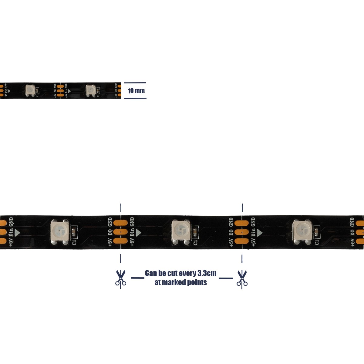 LEDTM® DIGISTRIP 90757 Σετ Ψηφιακής Pixel Addressable Ταινίας με IR Ασύρματο Χειριστήριο LED 36W 2160lm 120° DC 5V με USB 2.0 IP20 150 x SMD5050 Chip 150 x Pixel Πολύχρωμο RGB Dimmable SPI/TTL Protocol - Sanan SMD Chip - Μ500 x Π1 x Υ0.2cm - Ρολό 5 Μέτρων - 2 Χρόνια Εγγύηση - Image 9