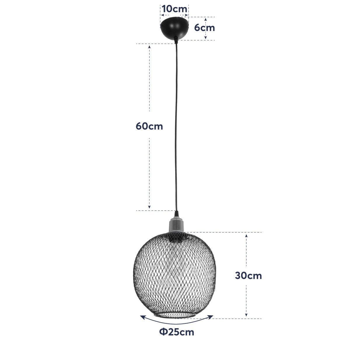LEDTM® WIRE 203-0004 Μοντέρνο Κρεμαστό Φωτιστικό Οροφής με Ντουί 1 x E27 AC 220-240V IP20 - Μαύρο & Χάλκινο - Μ25 x Π25 x Υ30cm - Image 12