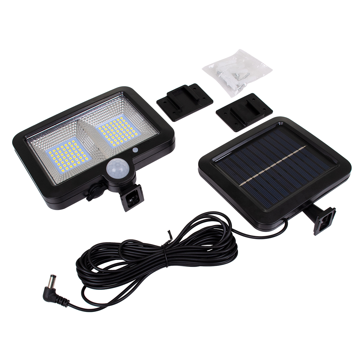 LEDTM® ZETA 71459 Προβολέας με Ανιχνευτή PIR / Αισθητήρα Κίνησης LED 20W 600lm 120° DC 5V με Φωτοβολταϊκό Panel 5V 1W & Επαναφορτιζόμενη Μπαταρία Li-ion 3.2V 2400mAh Αδιάβροχο IP65 Ψυχρό Λευκό 6000K - Sanan SMD Chip - Μαύρο - Μ15 x Π3.5 x Υ13cm - 2 Χρόνια Εγγύηση - Image 9