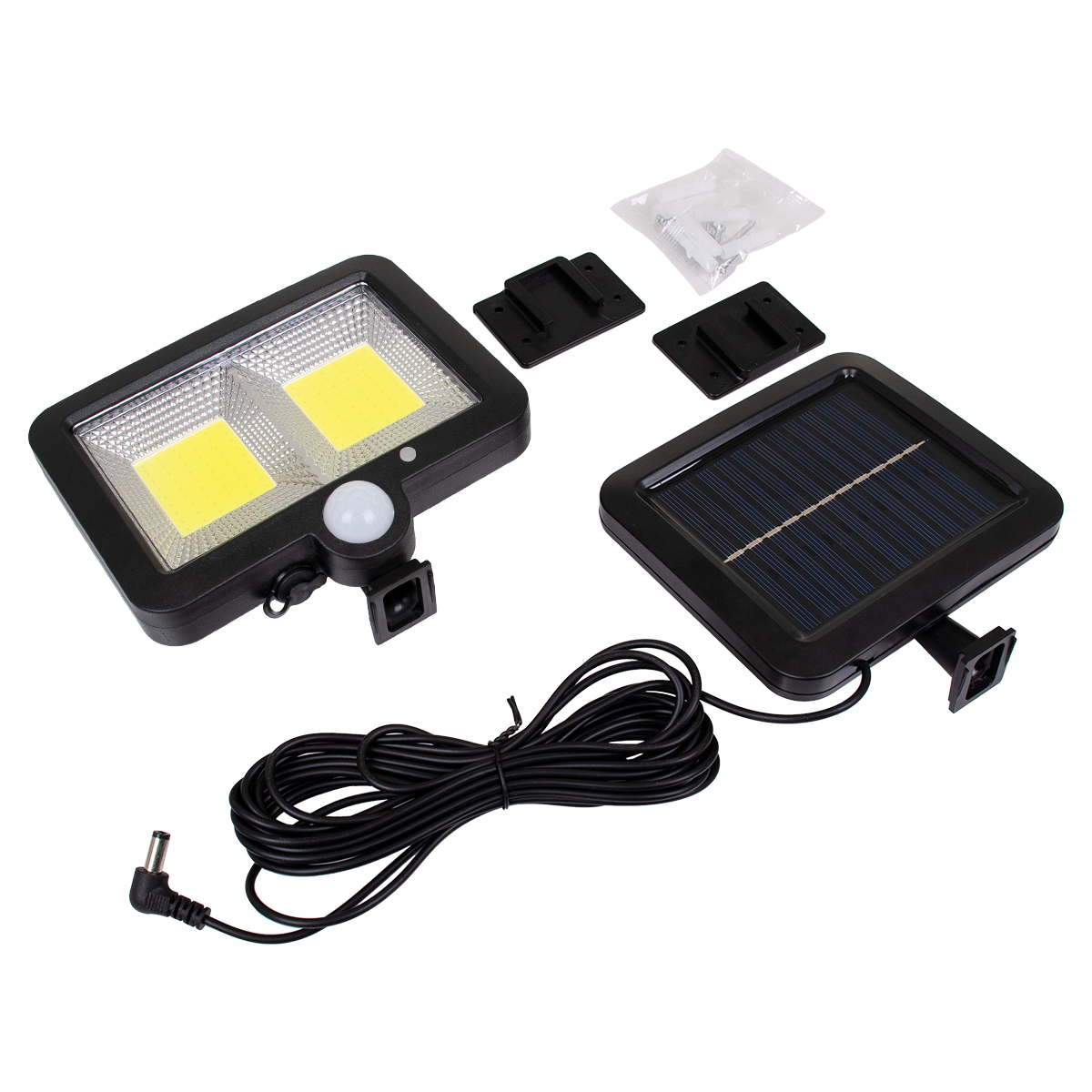 LEDTM® ZETA 71461 Προβολέας με Ανιχνευτή PIR / Αισθητήρα Κίνησης LED 20W 600lm 120° DC 5V με Φωτοβολταϊκό Panel 5V 1W & Επαναφορτιζόμενη Μπαταρία Li-ion 3.2V 2400mAh Αδιάβροχο IP65 Ψυχρό Λευκό 6000K - Sanan COB Chip - Μαύρο - Μ15 x Π3.5 x Υ13cm - 2 Χρόνια Εγγύηση - Image 9