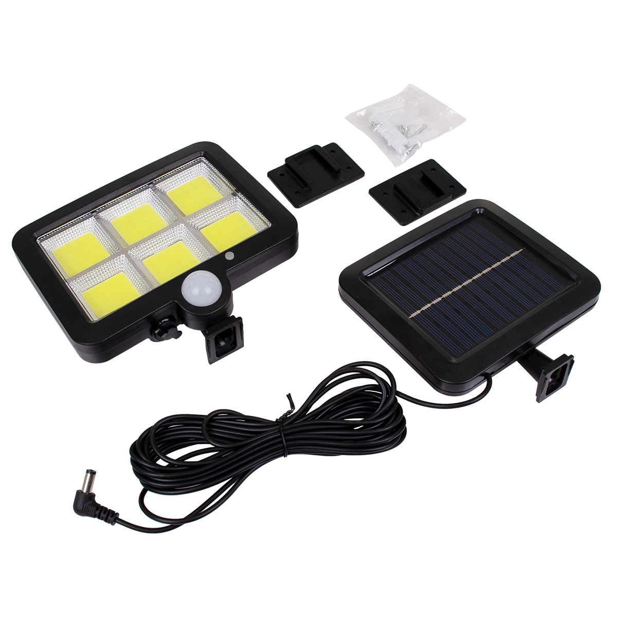 LEDTM® ZETA 71463 Προβολέας με Ανιχνευτή PIR / Αισθητήρα Κίνησης LED 20W 600lm 120° DC 5V με Φωτοβολταϊκό Panel 5V 1W & Επαναφορτιζόμενη Μπαταρία Li-ion 3.2V 2400mAh Αδιάβροχο IP65 Ψυχρό Λευκό 6000K - Sanan COB Chip - Μαύρο - Μ15 x Π3.5 x Υ13cm - 2 Χρόνια Εγγύηση - Image 9